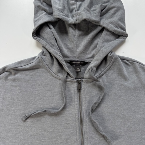 BANANA REPUBLIC Full Zip Hoodie Jacket Womens XS Gray Lightweight 754755-03 Soft - Picture 4 of 13